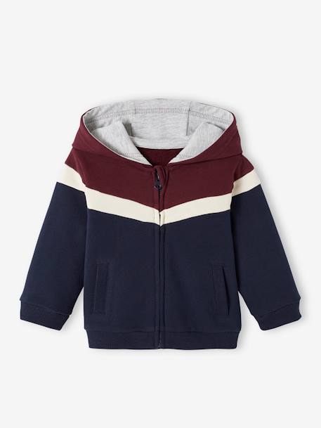 Jacket with Hood & Zip for Boys aqua green+bordeaux red+Light Brown 