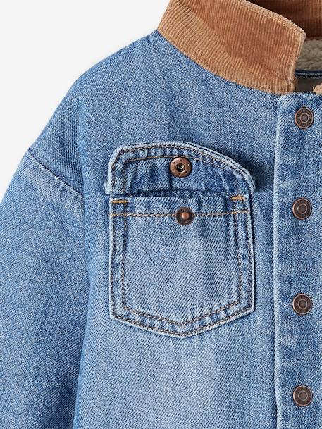 Denim Jacket with Sherpa Lining for Boys stone 