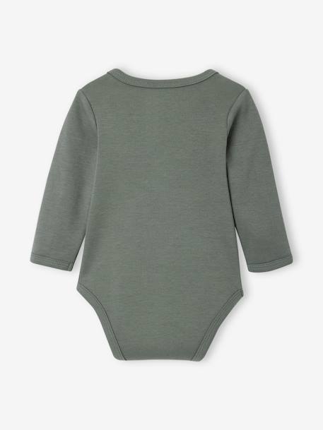 Pack of 3 Long Sleeve 'Race Car' Bodysuits with Cutaway Shoulders for Babies emerald green 