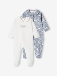 -Pack of 2 "Animals" Sleepsuits in Organic Cotton for Baby Girls