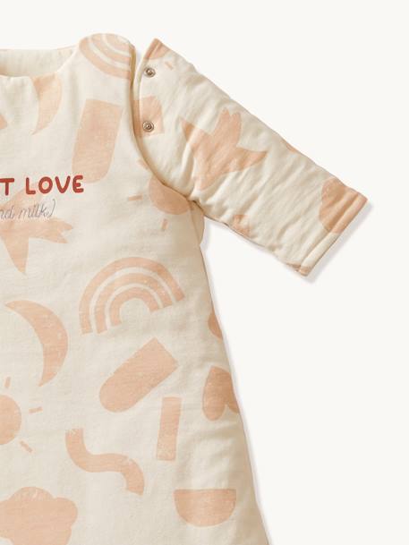 Baby Sleeping Bag with Removable Sleeves in Organic* Cotton, Happy Sky printed beige 