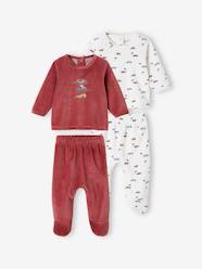 -Pack of 2 Velour Pyjamas, Cars, for Babies