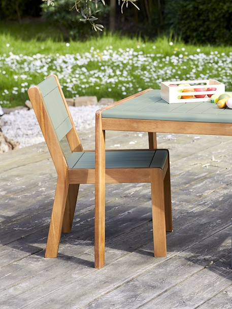 Set of 2 Outdoor Chairs for Preschoolers, Summer khaki 