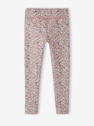 Girls-Sports Leggings in Floral Techno Fabric for Girls