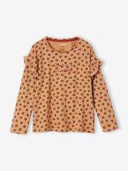 Girls-Tops-Top with Message, Ruffled Sleeves, for Girls