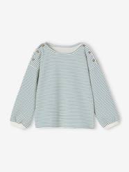 Girls-Tops-T-Shirts-Striped Top, Boat-Neck, for Girls