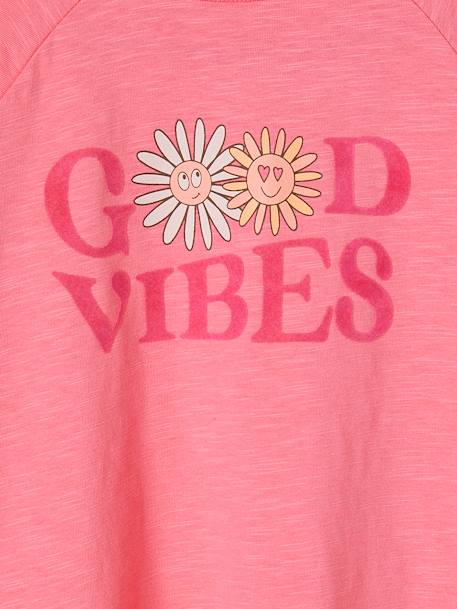 Top with 'good vibes' Message, for Girls sweet pink 
