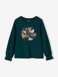 Girls-Tops-T-Shirts-Romantic Top with Fancy Motif for Girls