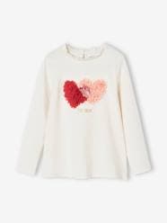 -Top with Fancy Motif with Shaggy Rag Details for Girls