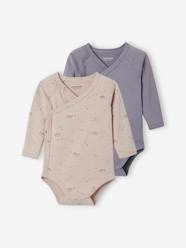 Pack of 2 Long-Sleeved Bodysuits for Newborn Babies