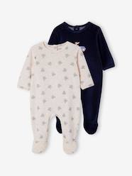 Baby-Pyjamas-Foxes Sleepsuit in Velour for Babies.