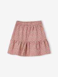 Girls-Skirts-Corduroy Skirt with Ruffle & Floral Print for Girls