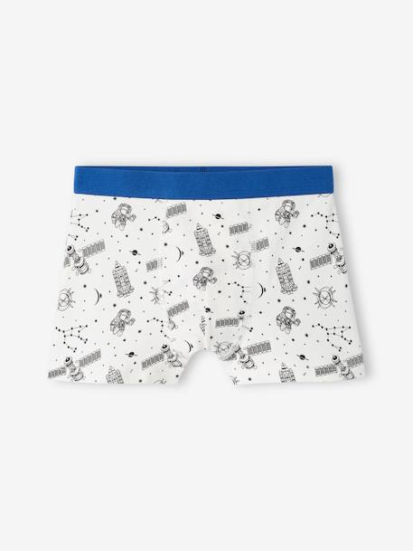 Pack of 5 Stretch Boxers for Boys, 'Space' royal blue 