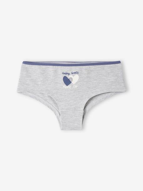 Pack of 7 Heart Shorties for Girls blue 