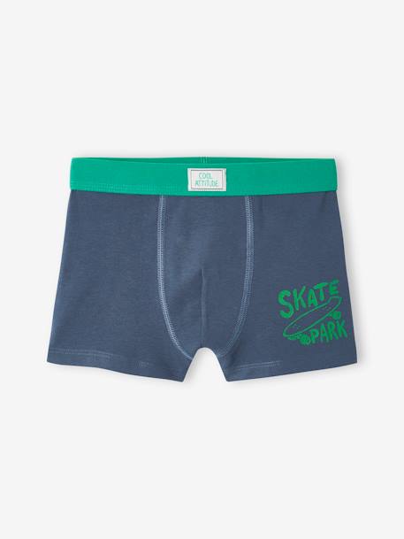 Pack of 5 Skateboarding Stretch Boxers for Boys green 