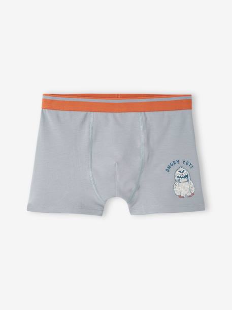 Pack of 5 Stretch Yeti Boxers for Boys grey blue 