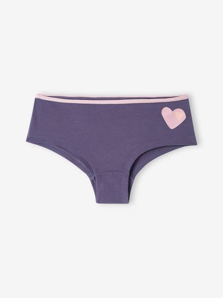 Pack of 7 Heart Shorties for Girls blue 