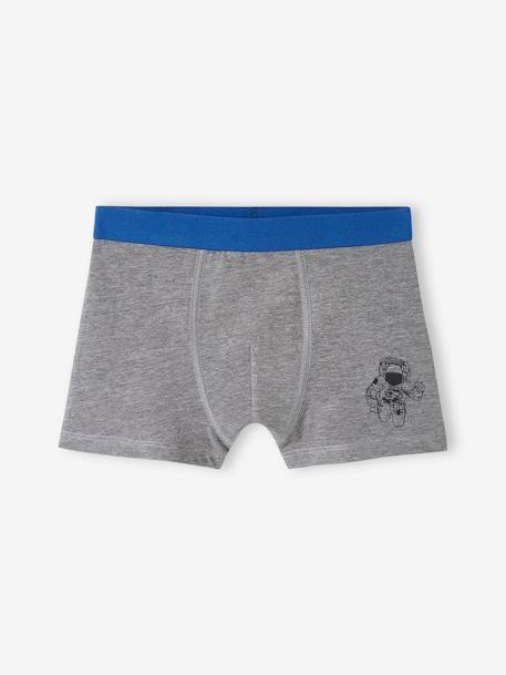 Pack of 5 Stretch Boxers for Boys, 'Space' royal blue 