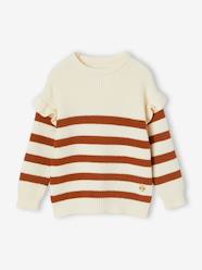 Girls-Cardigans, Jumpers & Sweatshirts-Jumpers-Jumper with Ruffled Sleeves for Girls