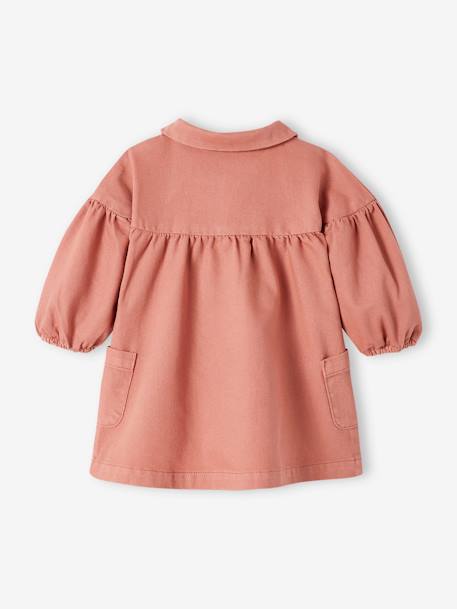 Twill Dress with Peter Pan Collar for Babies rose 