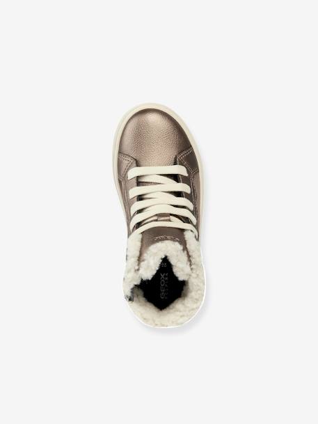 High-Top Furry Trainers, J Theleven Girl B ABX by GEOX® grey+navy blue 