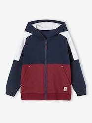 Boys-Sports Jacket with Zip & Hood, Colourblock Effect, for Boys