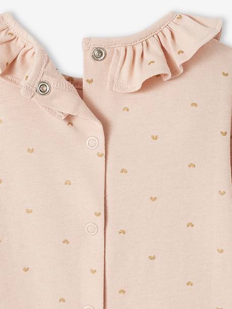 Top with Frill on the Neckline, for Baby Girls rosy+White/Print 