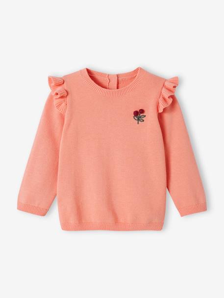 Top with Ruffles, Cherries with Pompoms, for Babies rose 