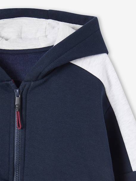 Sports Jacket with Zip & Hood, Colourblock Effect, for Boys bordeaux red+fir green+marl grey+ochre 