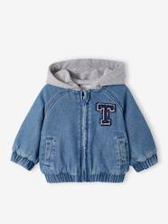 Baby-Lined Denim Jacket with Fleece Hood for Babies