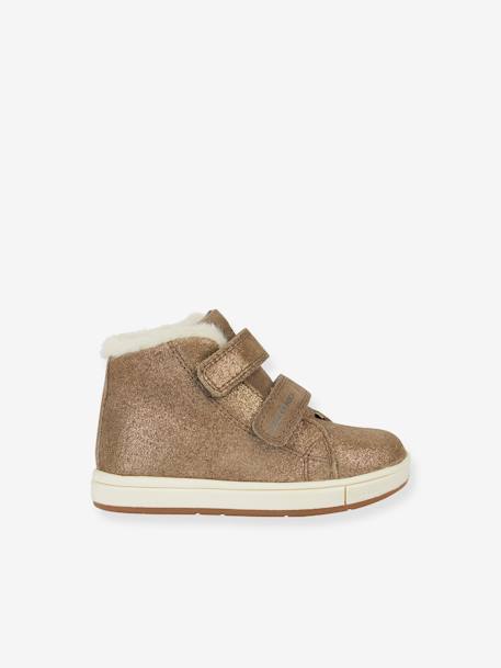 High-Top Furry Trainers for Babies, B Trottola Girl WPF by GEOX® iridescent grey 