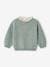 Rib Knit Jumper with Broderie Anglaise Collar for Babies sage green 