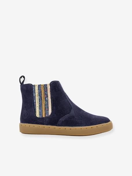 Boots for Babies, Play New ShineVelours by SHOO POM® camel+navy blue 