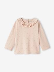 Baby-T-shirts & Roll Neck T-Shirts-T-Shirts-Top with Frill on the Neckline, for Baby Girls