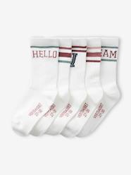 Girls-Sportswear-Pack of 5 Pairs of Sports Socks for Girls