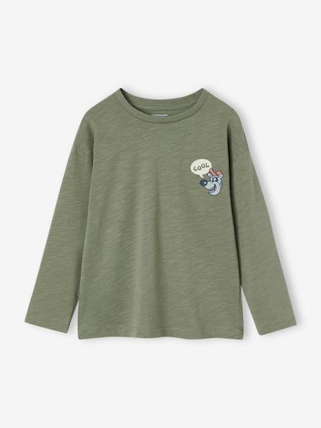 Top with Large Motif on the Back for Boys night blue+sage green 