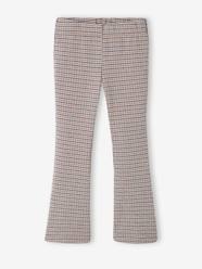 Girls-Leggings with Prince of Wales Checks & Flared Hems, for Girls