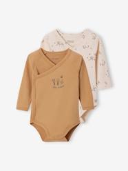 Baby-Bodysuits & Sleepsuits-Pack of 2 Long-Sleeved Bodysuits for Newborn Babies