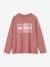 Sports Top with 'Together' Shiny Motif & Long Raglan Sleeves for Girls old rose 