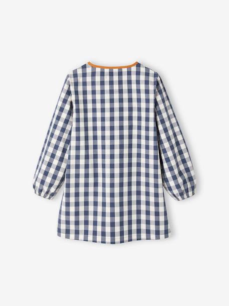 Chequered Smock for Boys grey blue 