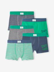 Boys-Underwear-Pack of 5 Skateboarding Stretch Boxers for Boys
