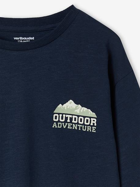 Top with Large Motif on the Back for Boys night blue+sage green 