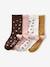 Pack of 5 Pairs of 'Wild' Socks for Girls chocolate 