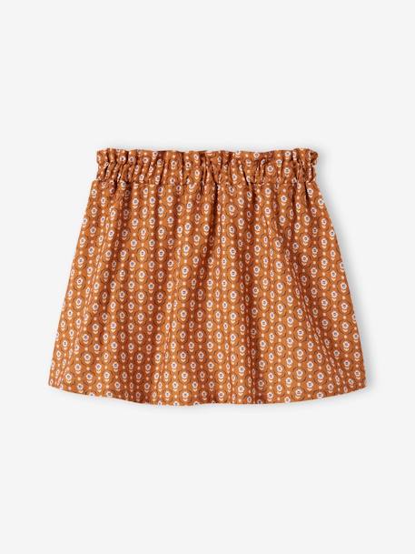 Wide Floral Skirt for Girls caramel 