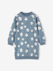 Fleece Dress with Bright Flowers for Girls