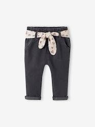 Trousers with Fabric Belt for Babies
