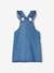 Denim Dungaree Dress with Frilly Straps for Girls stone 