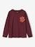 Long Sleeve Top with Cool Motif on the Chest for Boys bordeaux red+fir green 