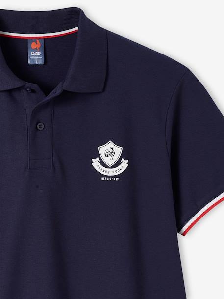 Short Sleeve France Rugby® Polo Shirt for Adults navy blue 