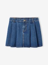 Girls-Skirts-Pleated Denim Skirt, for Girls
